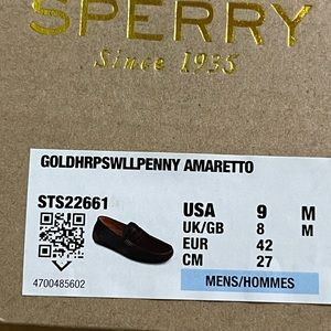 Men's Sperry Top-Sider Gold Cup Harpswell Penny
Loafer Amaretto Leather size 9